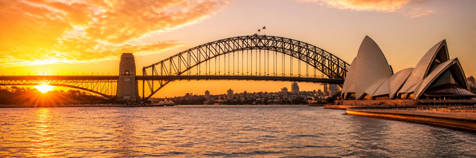 Sydney harbour at sunset